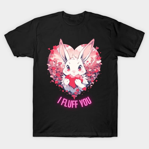 I Fluff You Cute Bunny Easter Valentine T-Shirt by Nightarcade